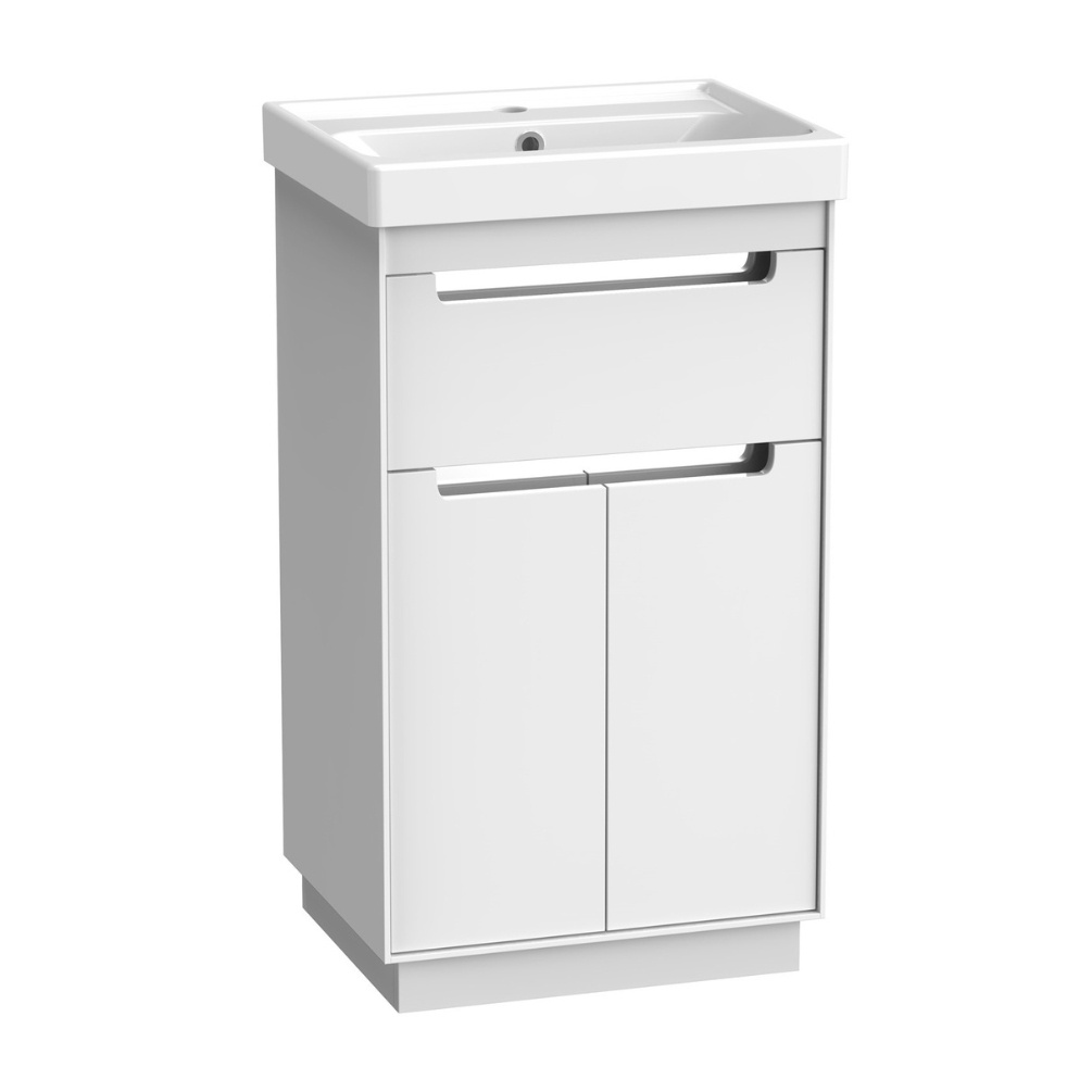 Cut out image of the Tavistock Acumen 500mm Gloss White Freestanding Vanity Unit & Basin